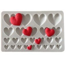 수제몰드 - 하트 사이즈 혼합 25구 실리콘몰드