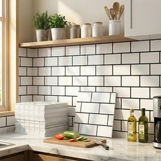 코어피스 붙이는 주방 데코 타일 시트지 12개, 벽돌