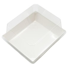 높은 뚜껑 크라프트 뚱 샌드위치 용기 + PET 뚜껑, 50개, 화이트, 5세트