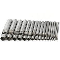 프렌티 가죽 펀칭기 1공 펀치 타공기, 15개, 실버