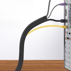 홈라크 프리미엄 다용도 케이블 전선 랜선 정리 튜브 대용량 6M, 13mm*6m, 1개, 블랙