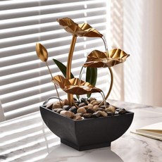 앤트앤비 미니 분수대 인테리어 실내 미니폭포 가정용 펌프 가습기 007, 블랙