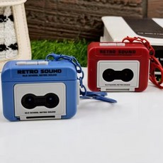 레트로 테이프 레코더 키체인 미니 녹음 뮤직박스 펜던트 배낭 장식
