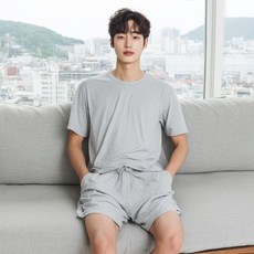 스토리원 JG-SSEW004 남성 모달 잠옷 시원한 봄여름가을 반팔 반바지 세트