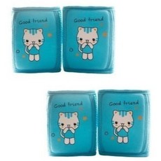 STARDOOR 動物印花魔鬼氈護膝2入組, 藍色貓咪款, 2組