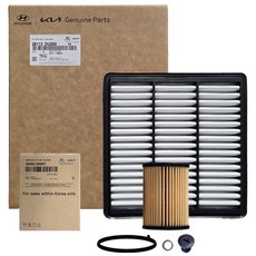 팰리세이드 하이브리드 순정오일필터 모빌 합성유 2종세트 5L, 에어필터(클리너)+오일필터+엔진오일 6리터