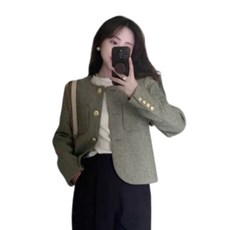 비아이와이 여성 봄가을 페미닌 트위드 자켓 슬림핏 데이트 코디 DH1249
