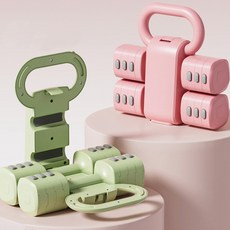 [SMTONE] 무게조절 분리가능한 다기능 덤벨 포트벨 아령 케틀벨 클럽벨 3in1 홈트 운동기구 아령세트 웨이트 트레이닝, 핑크, 1개, 5kg