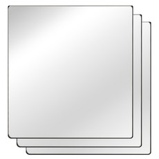 붙이는 아크릴 거울 벽걸이 부착식 무타공 설치 모서리 라운드형, 3개