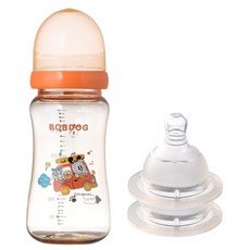 LITTLE BOBDOG PESU無奶嘴奶瓶+奶嘴, 橘色, 300ml, 1組