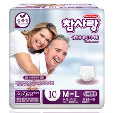 참사랑 남여공용 실속 팬티형 성인 기저귀, 중형, 10매입, 8개