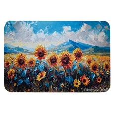 조이플 간편세척 규조토 발매트 유화 해바라기, 60x40cm