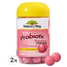 네이처스웨이 키즈 유산균 딸기맛 초코볼 125g, 2개, 50정