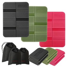 와고 휴대용 등산 방석 3개 친환경 초경량 1인용 미니 한강 축제 엉덩이방석, 블랙 카키 레드