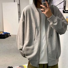 벨에라 남여공용 사계절 무지 오버핏 후드집업