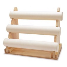 3단 주얼리 시계 팔찌 진열대 1개, 화이트 가죽