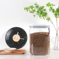 모이쯔 강아지 고양이 진공 사료통, 투명