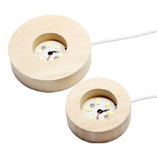 인테리어소품/무드등/레진아트/USB 원형 LED베이스, 60mm 웜화이트, 1개