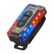 나이트가디언W02U 마그네틱 자전거후미등 바이크 LED 랜턴 전자호루라기 휘슬 호신용 자체제작, 적색_청색/U자형 클립, 1개, 적색_청색