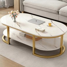 홈컴 거실테이블 대리석 무늬 쇼파 좌식 티테이블 100/120cm, 100*50*45cm 이층