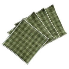 홈까페 패브릭컵받침 체크무지 코스터 무라벨 4p, 로맨틱그린 4p, 1세트