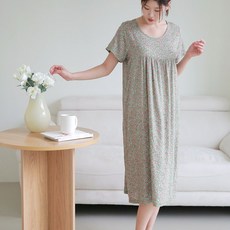 언더샤인 여성 홈웨어 순면 원피스잠옷 반팔 민소매