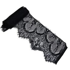 (3m/가방) 16cm 와이드 속눈썹 레이스 레이스 테이블보 의상 장식 웨딩 장식 수제 diy 레이스, 1개, black 1개, black