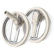 WAP 스탠리 텀블러 뚜껑 30oz 887ml 스탠리 호환 빨대 세트 플립 밀폐, 1세트, 크림