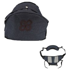 SINBII 2.5多口袋孩童坐墊+揹帶 藍色牛仔布, 1組