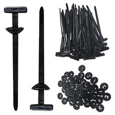 루이 강력 고정 케이블 타이 세트 - 자동차 가구 공구 다용도, 50개, 블랙