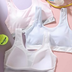 JUMP HOME 주니어 스포츠 노와이어 일체형 브라 2단계 3종세트