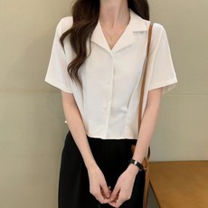 西裝領襯衫 女夏 正裝 女外搭 韓版 寬鬆 百搭