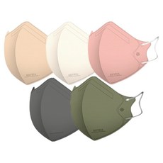 키리아마스크 황사 방역 마스크 슬림대형 KF94, 아이보리 + 베이지 + 로즈골드 + 카키 + 다크그레이, 10개, 10개입