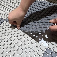 더블유에스랩 논슬립 발매트 국내생산 욕실 화장실 베란다 미끄럼방지 말랑한 쿠션 발이편한 조립형매트 30*30cm, 그레이, 12개