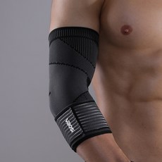 니트 팔꿈치 스트랩 헬스 보호대 의료용 팔꿈치 보호기 팔꿈치 보호대 1+1 - 총2개, 블랙, 1세트