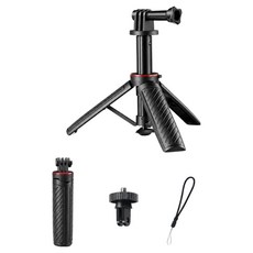 체리스팟 XS-22 고프로 쇼티 오즈모 액션캠 촬영용 원터치 삼각대 & 셀카봉(부속포함), 1세트, 블랙