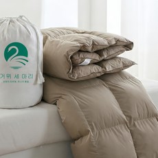 쓰리구스(Three Geese) 두꺼운 겨울 이불 3D 고탑식 거위털 구름 다운 한파 대비 극한보용 고충융량 순면 통기성 피부 친화성, 카키
