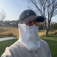 골프 자외선 마스크 냉감 넥워머 얼굴 햇빛 차단 귀걸이형 MOMOT, 2개, 화이트 2개, 화이트