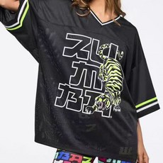 Merero ZW줌바룩 헬스복 캐주얼 트레이닝복 댄스스포츠 상의 요가복 브이넥 루즈핏 트레이닝 반팔티셔츠 남녀공용 방송댄스복 줌바댄스복 에어로빅복