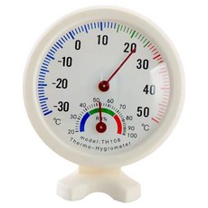 배터리 걱정 없는 아날로그 온습도계, 화이트, 1개