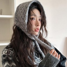 하이유니 [보온UP] 레트로감성 니트 겨울 방한 귀도리 털 귀마개