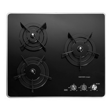 경동 나비엔 매직 빌트인 가스레인지 가스쿡탑 매립형 3구 600용 펄크리스탈 GRB-6303 / 타공 560*480 건전지타입, LNG