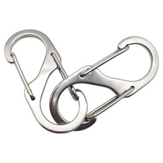 헬스와미 20개 다용도 고리 팔자형 카라비너 후크 캠핑클립 가방연결, 블랙