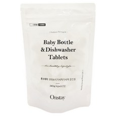 온스테이 젖병&식기세척기 세제 올인원 2개 240g+240g(4g*60정*2개) 식세기 6인용 12인용 lg식기세척기 세척 1종, 240g