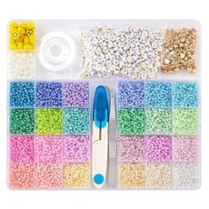 애니릴리 DIY 시드 비즈 공예 팔찌 만들기 패키지, 1개, 플라워 펜던트 4mm