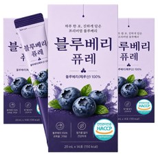 블루베리 퓨레 100% 통째로 갈아만든 스틱 페루산 하늘정연, 3박스, 280ml