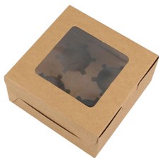 투명창 머핀 상자 컵케이크 타르트 (20P), 1개, T-브라운 4구(20P)