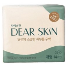 디어스킨 에어엠보 생리대 날개형, 대형, 14개입, 6개