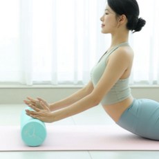 Cobell 코벨 폼롤러 EVA 하드 필라테스 종아리 마사지 스트레칭 요가 홈트 원형, 소프트파스텔민트, 1개