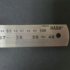 하라 1m 센티 인치 겸용스텐자 철자 철직자 스틸자 반영구 쇠자, 1개